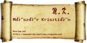 Mészár Krisztián névjegykártya