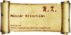 Mészár Krisztián névjegykártya